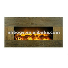 Wooden wall-mounted electric fireplace